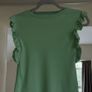 Sage Green Ribbed Sleeveless Top with Ruffle Details Image 2