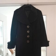 ladies black wool coat