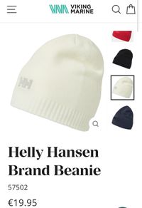 Helly hansen white beanie bnwt