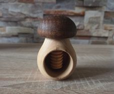 NEW Handmade Wooden Mushroom Nutcracker