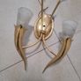 70s pair of brass wall lights in the style of Gio Ponti Image 2