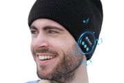 Bluetooth 5.0 Music Beanie, Men Women Bluetooth Winter Warm Knit Hat with Stereo Headphones and Microphone Hands Free Talking Santa Gift Ideas Gadgets for Him Husband Dad (FREE POSTAGE)