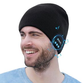 Bluetooth 5.0 Music Beanie, Men Women Bluetooth Winter Warm Knit Hat with Stereo Headphones and Microphone Hands Free Talking Santa Gift Ideas Gadgets for Him Husband Dad (FREE POSTAGE)