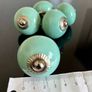 Turquoise ceramic knobs (x5) with silver details Image 6