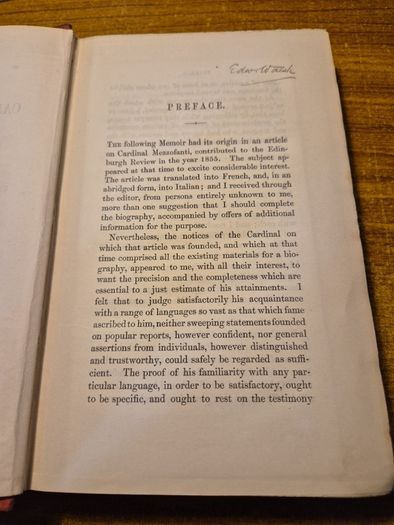 Rare Find. First Edition. 1858. The Life of Cardinal Mezzofanti by C.W. Russell. Religious.