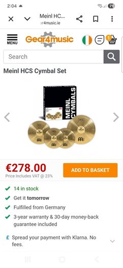 meinl cymbal set