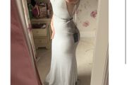 simply devine silver/white debs dress