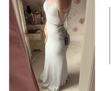 simply devine silver/white debs dress