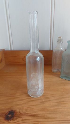 Fabulous Collection of Four Assorted Antique and Vintage Apothecary and Household Bottles in Clear Glass, Price for All Four, Not Splitting