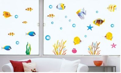 Nice Colour Fish Bathroom Kids Nursery Children Wall Stickers
