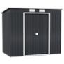 Storage shed with ventilation windows, sliding doors, galvanized steel, 213 x 130 x 172 cm, Dark gray Image 2