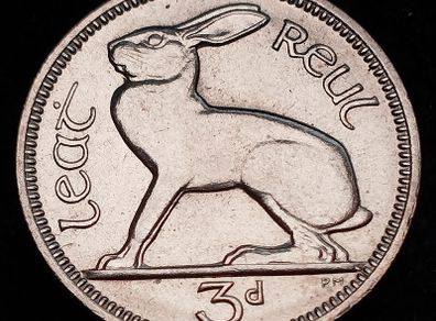 Ireland - 1968 - 3 Pence - Hare - UNC - KM.12a - [2602]