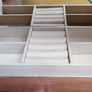 Vintage  Wooden Jewelry Box Floral Door 2 Drawers Necklace Hanger Rings Image 2