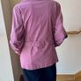Dusty Pink Belted Jacket, Lightweight Spring Coat, Embroidered Detail, Chic Women's Blazer Size XL/XXL Image 7