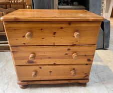 Lovely Solid 3 Drawer Pine Chest Of Drawers - Cabinet - Can Deliver