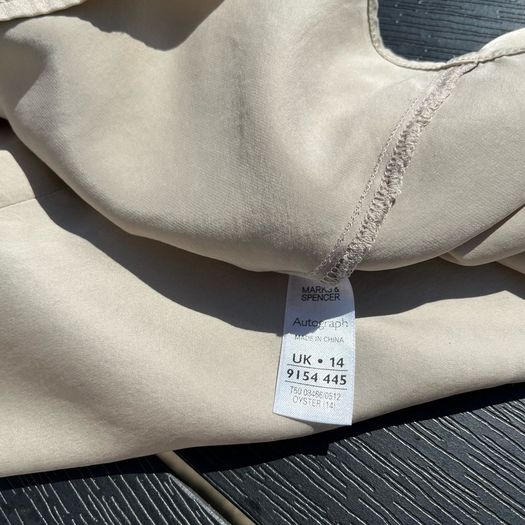Pure silk beige blouse size 14