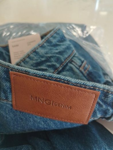 New! Youths teenager Mango Sam carrot blue denim jeans Euro 38