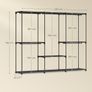 Open Wardrobe, Clothes Rail, 5 Hanging Compartments, Large Space, for Bedroom, Living Room, 205 x 43 x 166 cm, Black Image 6