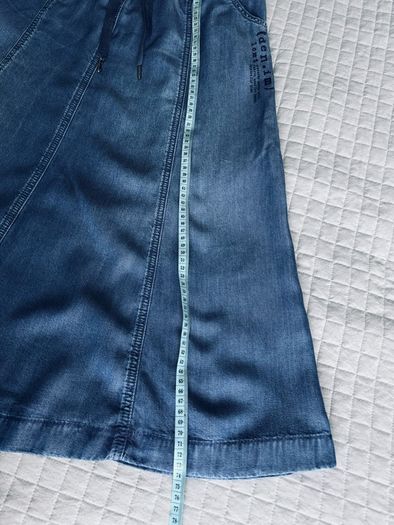 Le Comte 100% Lyocell Denim-Look Midi A-Line Skirt - Size UK 12 / EU 38