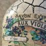 Set of 2 decorative bottles handmade decorative glass bottles featuring a Viola blue flowers decoupage design and a crackled paint finish. Image 8