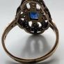Gold Ring sapphire diamond Art Deco Antique Image 8