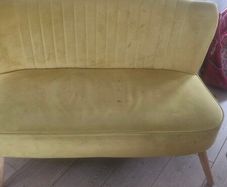 Yellow / mustard velvet seat