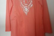 New 100% cotton top with beads