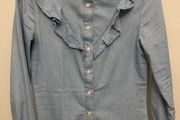 Denim Fitted Blouse Brand New