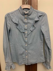 Denim Fitted Blouse Brand New