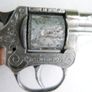 Vintage 60s Metal Cap Gun Firecracker Pistol, Wooden Handle Image 8