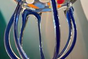 Beautiful, colorful vintage crystal piece with a unique design.
