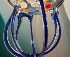 Beautiful, colorful vintage crystal piece with a unique design.