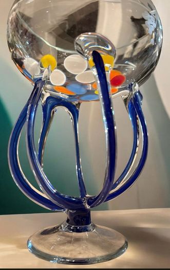 Beautiful, colorful vintage crystal piece with a unique design.