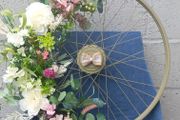 60cm Sage green floral bicycle wheel