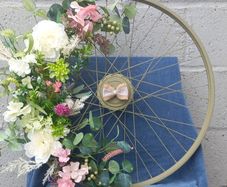 60cm Sage green floral bicycle wheel