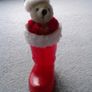 Vintage Red Santa Boot with White "Fur" Trim. Image 6