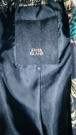 River Island Green & Black Silk Blazer Size 16