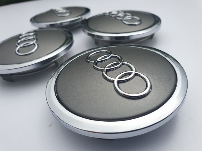 4x Audi 68mm 69mm 3D Silver Chrome alloy wheel centre caps cap 4B0601170 Hub Cover