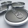 4x Audi 68mm 69mm 3D Silver Chrome alloy wheel centre caps cap 4B0601170 Hub Cover Image 4