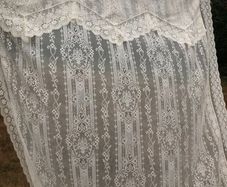 vintage ivory lace curtain panel