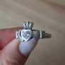 925 silver cladding ring with heart shaped stone size R Image 8