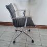 Black leather executive board room meeting chairs Image 2