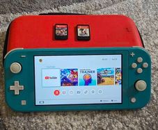 nintendo switch lite blue with games