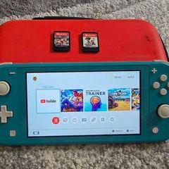 nintendo switch lite blue with games