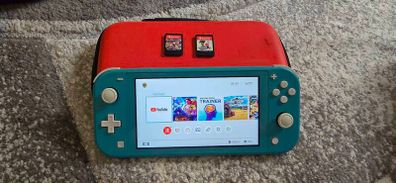 nintendo switch lite blue with games