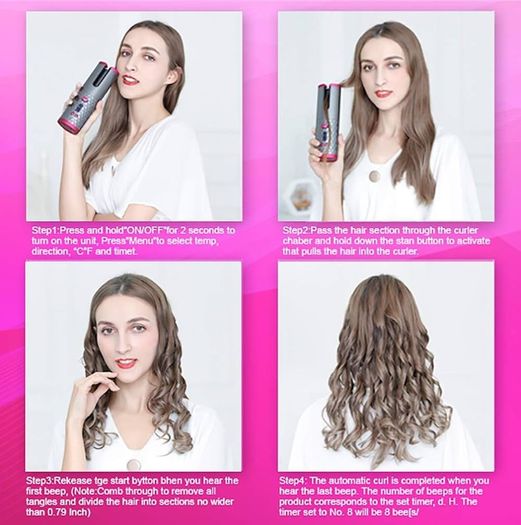 NEW SALE | Hair Curler,Rotating Curling Tongs, Curling Iron, Cordless