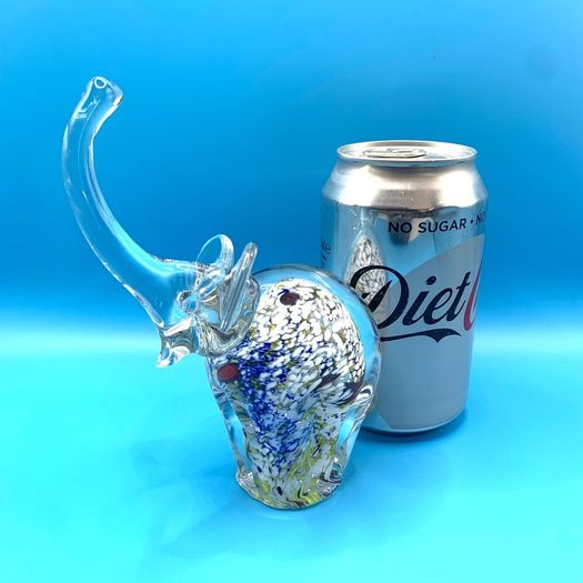 Vintage Murano Style Art Glass Elephant Paperweight:
