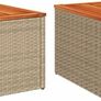 Garden Side Table  Set of 2 Poly Rattan & Wood Coffee Tables Image 8