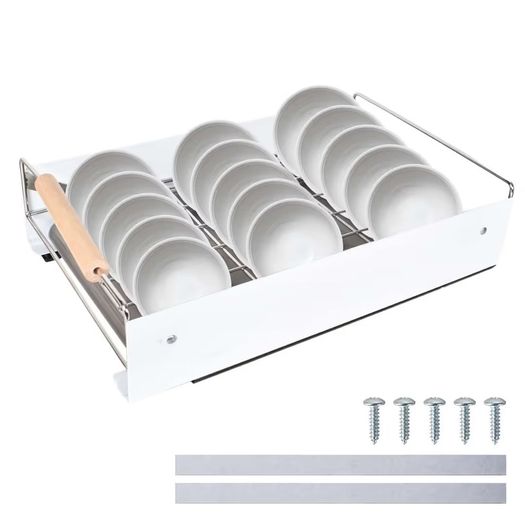Brand New Extendable Plate Organiser Drawer Telescopic with Drip Tray 42x26x12cm.