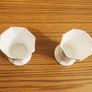 Two octagonal  Royal Tara Harmony pattern fine bone china miniature bud vases  handmade in Galway, Ireland Image 2
